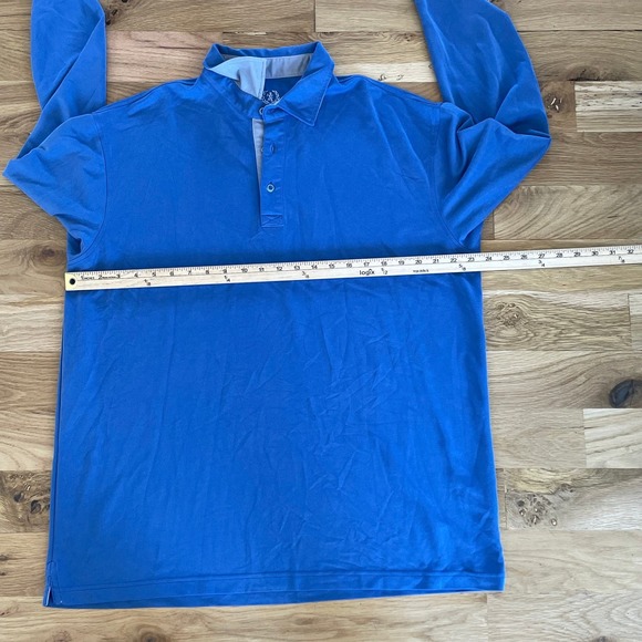 Mens BUGATCHI Uomo Royal Blue Long Sleeve Polo sz XL Modal Rayon - Picture 5 of 6